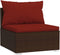 vidaXL - 4-delige - Loungeset - met - kussens - poly - rattan - bruin