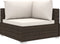 vidaXL - 4-delige - Loungeset - met - kussens - poly - rattan - bruin