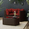 vidaXL - 4-delige - Loungeset - met - kussens - poly - rattan - bruin
