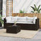 vidaXL - 4-delige - Loungeset - met - kussens - poly - rattan - bruin