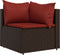 vidaXL - 4-delige - Loungeset - met - kussens - poly - rattan - bruin