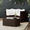 vidaXL - 4-delige - Loungeset - met - kussens - poly - rattan - bruin