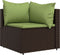 vidaXL - 4-delige - Loungeset - met - kussens - poly - rattan - bruin