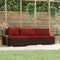 vidaXL - 4-delige - Loungeset - met - kussens - poly - rattan - bruin