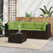 vidaXL - 4-delige - Loungeset - met - kussens - poly - rattan - bruin