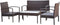 vidaXL - 4-delige - Loungeset - met - kussens - poly - rattan - bruin