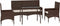vidaXL - 4-delige - Loungeset - met - kussens - poly - rattan - bruin