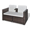vidaXL - 4-delige - Loungeset - met - kussens - poly - rattan - bruin