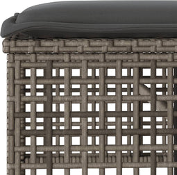 vidaXL - 4-delige - Loungeset - met - kussens - poly - rattan - en - glas - grijs