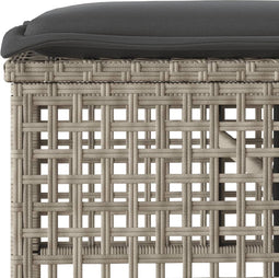 vidaXL - 4-delige - Loungeset - met - kussens - poly - rattan - en - glas - lichtgrijs