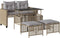 vidaXL - 4-delige - Loungeset - met - kussens - poly - rattan - en - glas - beige