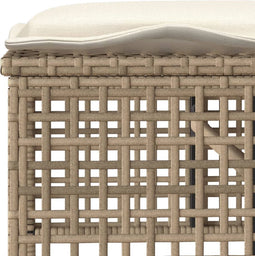 vidaXL - 4-delige - Loungeset - met - kussens - poly - rattan - en - glas - beige