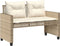 vidaXL - 4-delige - Loungeset - met - kussens - poly - rattan - en - glas - beige