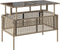 vidaXL - 4-delige - Loungeset - met - kussens - poly - rattan - en - glas - beige