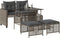 vidaXL - 4-delige - Loungeset - met - kussens - poly - rattan - en - glas - grijs