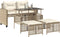 vidaXL - 4-delige - Loungeset - met - kussens - poly - rattan - en - glas - beige
