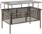 vidaXL - 4-delige - Loungeset - met - kussens - poly - rattan - en - glas - grijs
