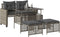 vidaXL - 4-delige - Loungeset - met - kussens - poly - rattan - en - glas - lichtgrijs