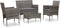vidaXL - 4-delige - Loungeset - met - kussens - poly - rattan - grijs