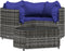 vidaXL - 4-delige - Loungeset - met - kussens - poly - rattan - grijs