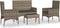vidaXL - 4-delige - Loungeset - met - kussens - poly - rattan - grijs