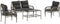 vidaXL - 4-delige - Loungeset - met - kussens - poly - rattan - grijs