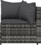 vidaXL - 4-delige - Loungeset - met - kussens - poly - rattan - grijs