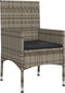 vidaXL - 4-delige - Loungeset - met - kussens - poly - rattan - grijs