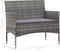 vidaXL - 4-delige - Loungeset - met - kussens - poly - rattan - grijs