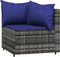 vidaXL - 4-delige - Loungeset - met - kussens - poly - rattan - grijs