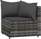 vidaXL - 4-delige - Loungeset - met - kussens - poly - rattan - grijs