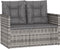 vidaXL - 4-delige - Loungeset - met - kussens - poly - rattan - grijs