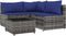 vidaXL - 4-delige - Loungeset - met - kussens - poly - rattan - grijs
