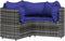 vidaXL - 4-delige - Loungeset - met - kussens - poly - rattan - grijs