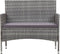 vidaXL - 4-delige - Loungeset - met - kussens - poly - rattan - grijs