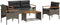 vidaXL - 4-delige - Loungeset - met - kussens - poly - rattan - grijs