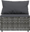 vidaXL - 4-delige - Loungeset - met - kussens - poly - rattan - grijs