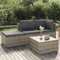 vidaXL - 4-delige - Loungeset - met - kussens - poly - rattan - grijs