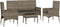 vidaXL - 4-delige - Loungeset - met - kussens - poly - rattan - grijs