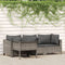 vidaXL - 4-delige - Loungeset - met - kussens - poly - rattan - grijs