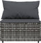 vidaXL - 4-delige - Loungeset - met - kussens - poly - rattan - grijs