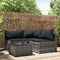 vidaXL - 4-delige - Loungeset - met - kussens - poly - rattan - grijs