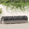 vidaXL - 4-delige - Loungeset - met - kussens - poly - rattan - grijs