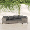 vidaXL - 4-delige - Loungeset - met - kussens - poly - rattan - grijs