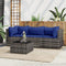 vidaXL - 4-delige - Loungeset - met - kussens - poly - rattan - grijs
