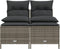 vidaXL - 4-delige - Loungeset - met - kussens - poly - rattan - grijs