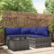 vidaXL - 4-delige - Loungeset - met - kussens - poly - rattan - grijs