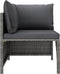 vidaXL - 4-delige - Loungeset - met - kussens - poly - rattan - grijs