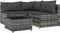 vidaXL - 4-delige - Loungeset - met - kussens - poly - rattan - grijs