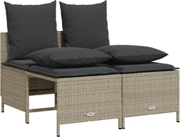 vidaXL - 4-delige - Loungeset - met - kussens - poly - rattan - lichtgrijs
